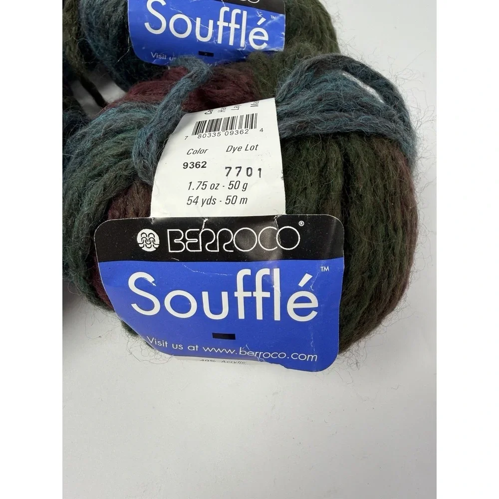 Berroco Souffle Yarn Wool Bulky Lot of 4 50g‎ Each Wool Acrylic Baby Alpaca